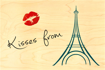 Carte postale kisses from paris