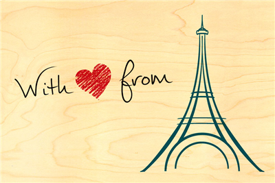 Carte postale with love from paris