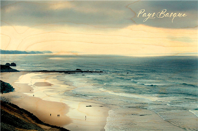 Carte postale basque plage