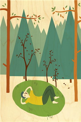 Carte postale sieste forêt