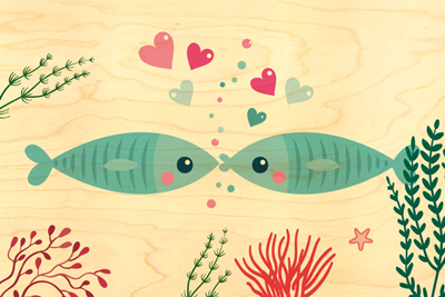 Carte poisson amour