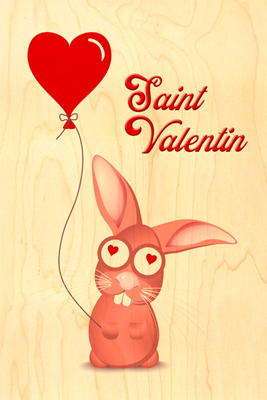 Carte lapin rose valentin