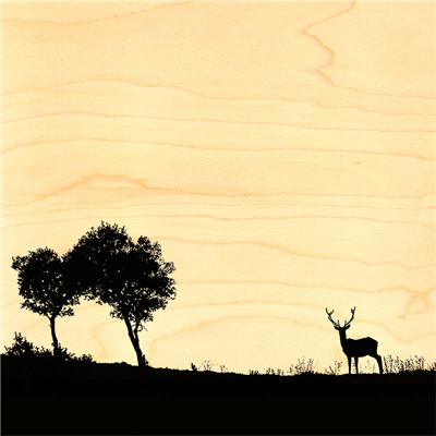 Poster silhouette de cerf noir et blanc