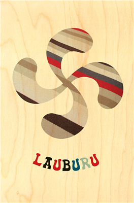 Carte postale croix basque tissu