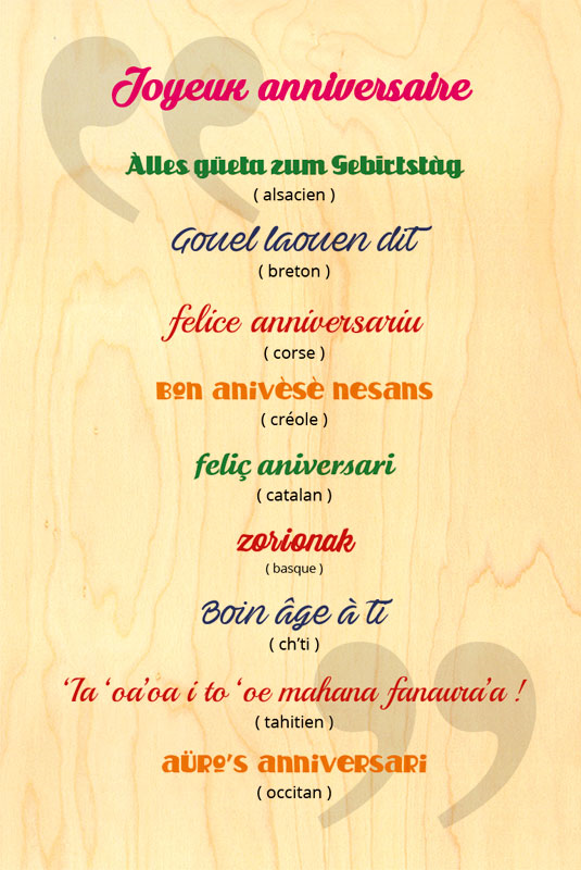 Carte Anniversaire Langues Regionales