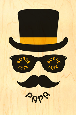 carte fête des peres chapeau moustache