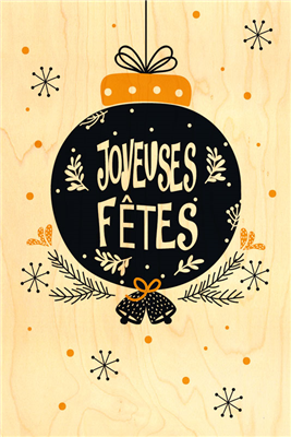 Carte de voeux joyeuses fêtes boule noire