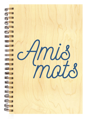 CARN1088 carnet couverture bois amis mots