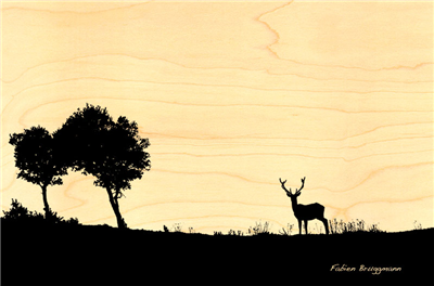 Carte postale silhouette d'un cerf