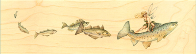 Marque-page fée poissons truite