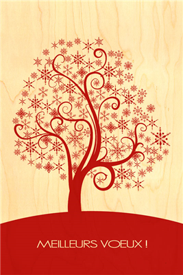 Carte de vœux meilleur voeux arbre rouge