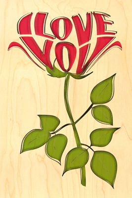 Carte I love you fleur EV052