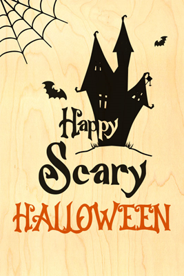 carte bois happy scary halloween