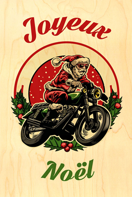 Carte de voeux Père Noël motard CVX050