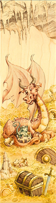 Marque-page dragon trésor