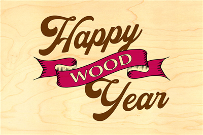 Carte de voeux happy wood year