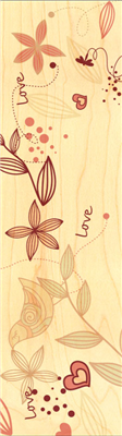 Marque-page fleurs oiseau love