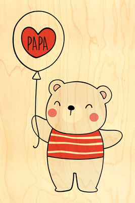 carte fête des peres ours papa