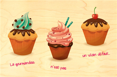 Carte postale cupcakes gourmandise