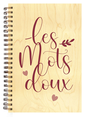 CARN1086 carnet couverture bois mots doux